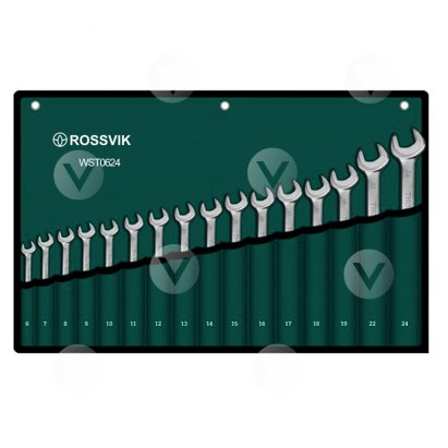 WST0624 Набор ключей комбинированных ROSSVIK 6-24мм, 16шт