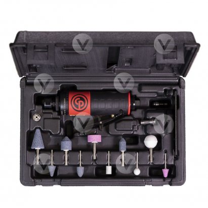 Машинка зачистная прямая с набором шарошек, 22000 об./мин. Chicago Pneumatic CP7411K